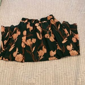 Long pleated floral skirt